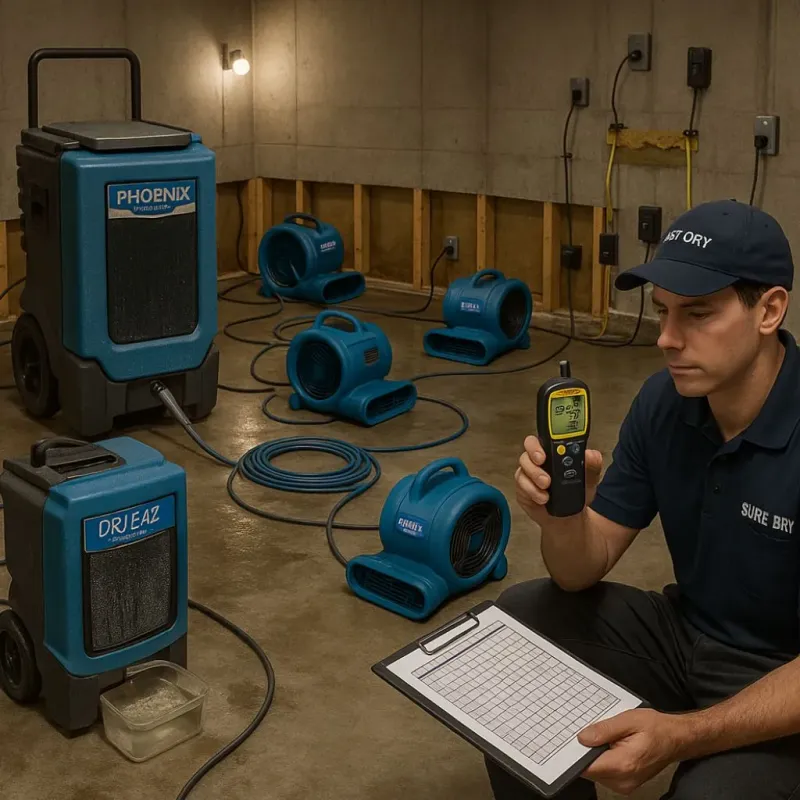 Structural Drying and Dehumidification process in Indian Hills, TX